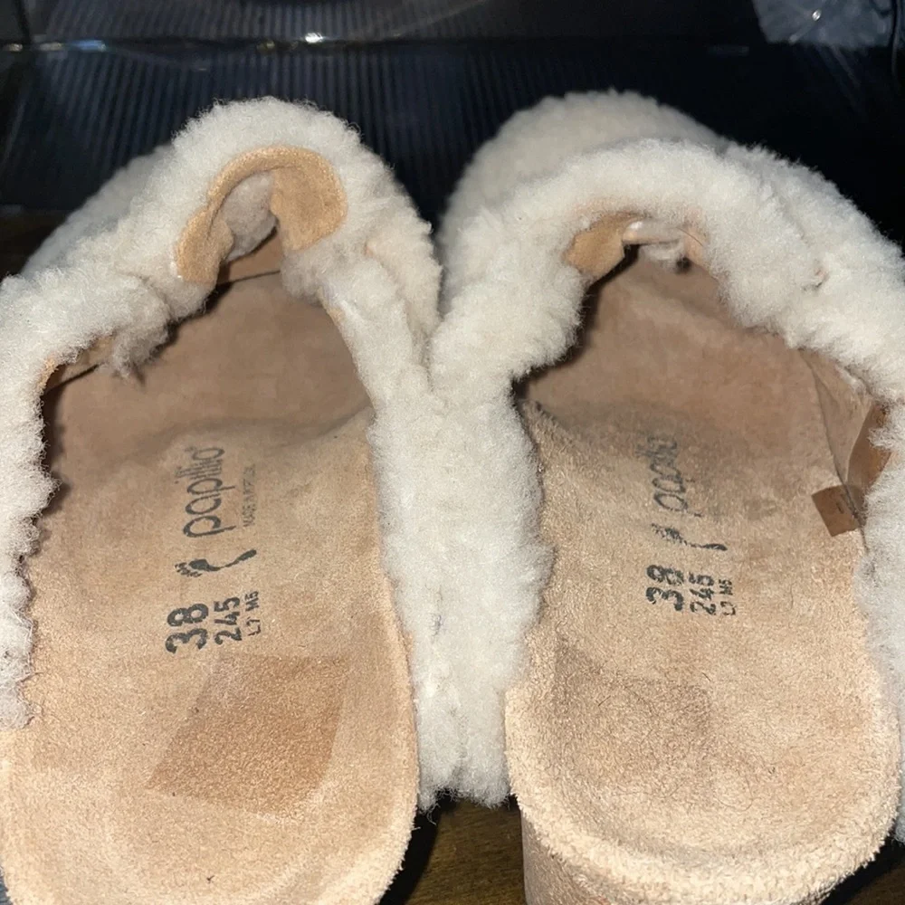 NWB Birkenstock Papillio Fanny Teddy Shearling Wedge clogs - Picture 5 of 8